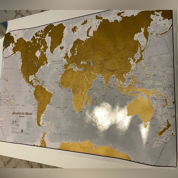 Scratch Off Maps World & U.S. 3 Map Bundle with Accessories NEW - Picture 4 of 8